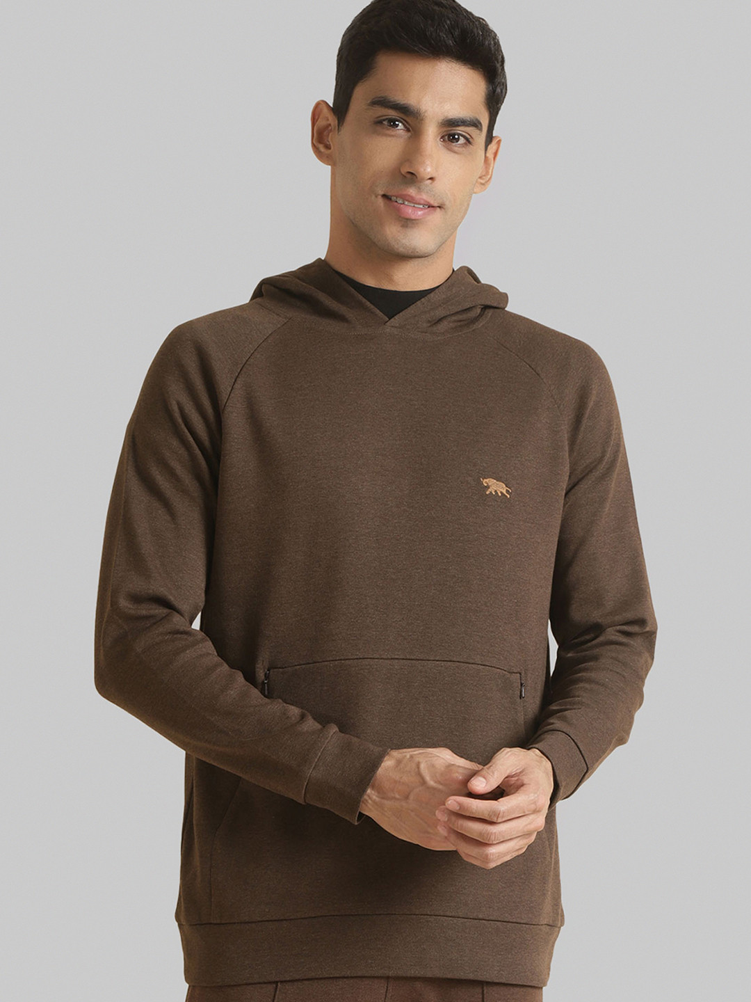 Andamen Hooded Raglan Sleeves Cotton Pullover