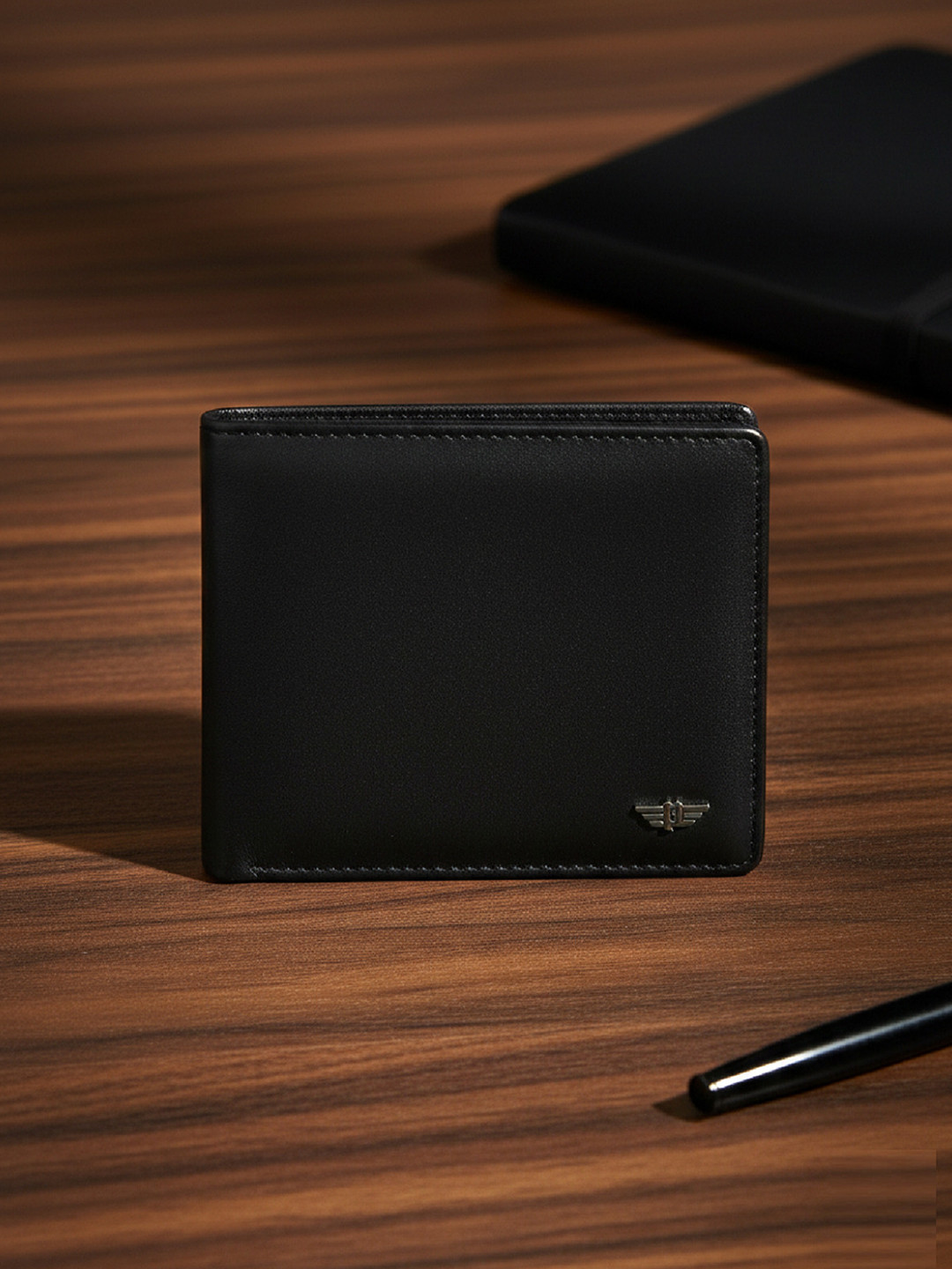 Police Black Color Nest Id Wallet Men Solid Leather Two Fold Wallet