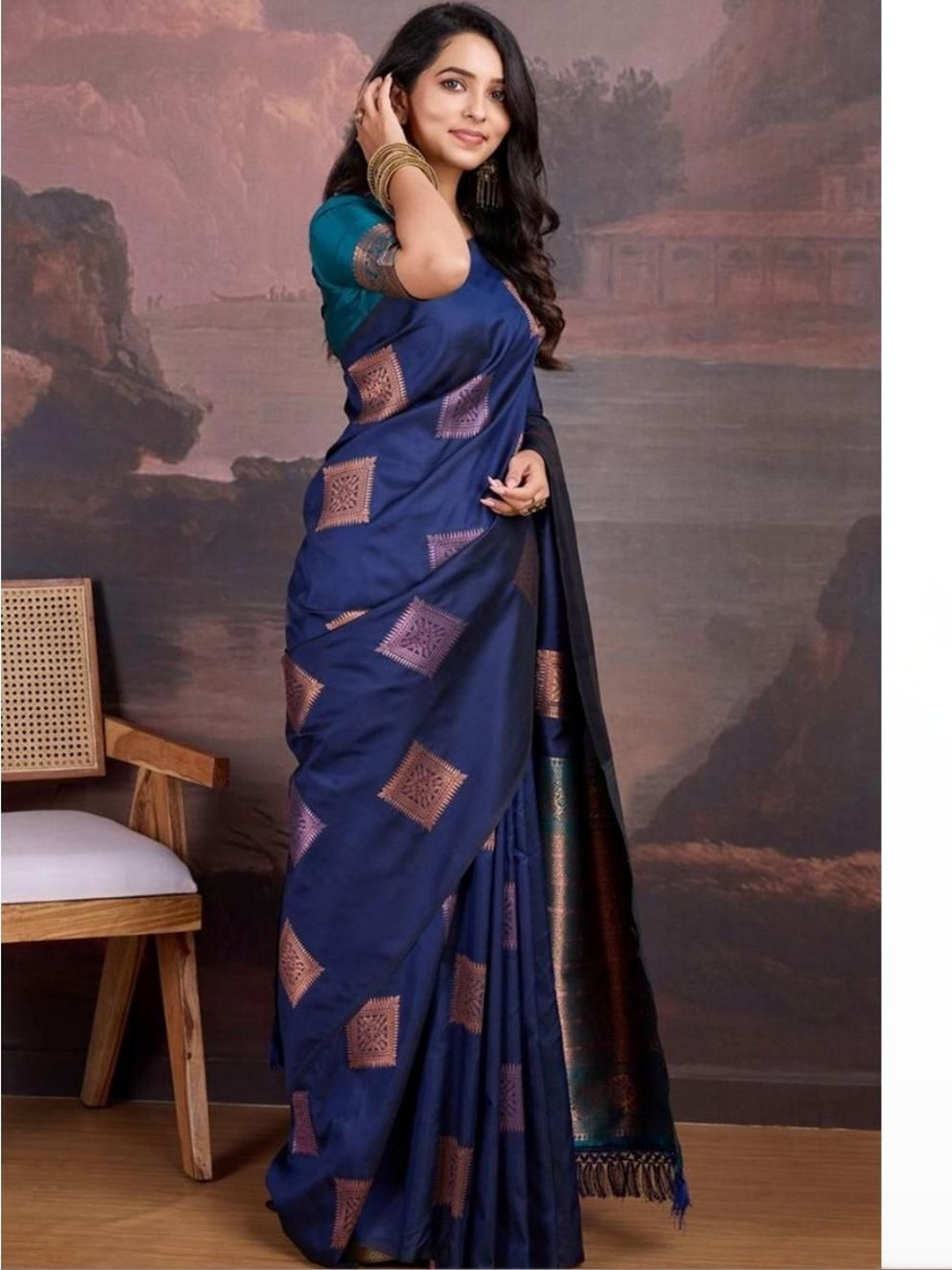 Kathavastra Floral Art Silk Designer Kanjeevaram Saree