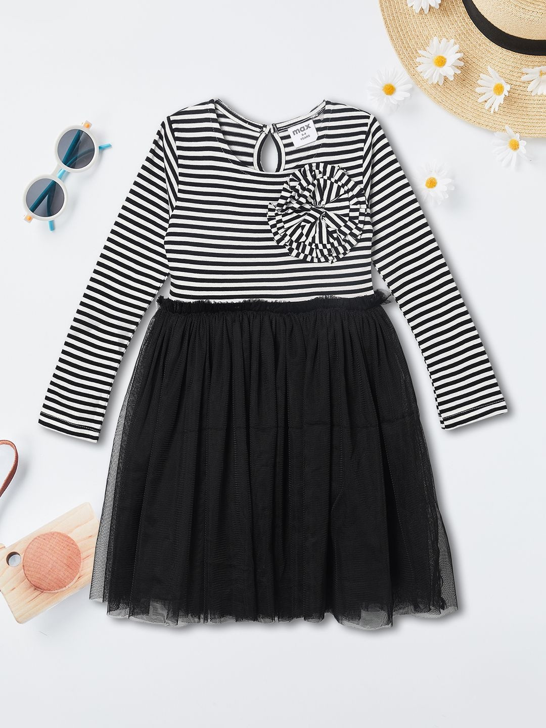 max Striped Fit & Flare Dress