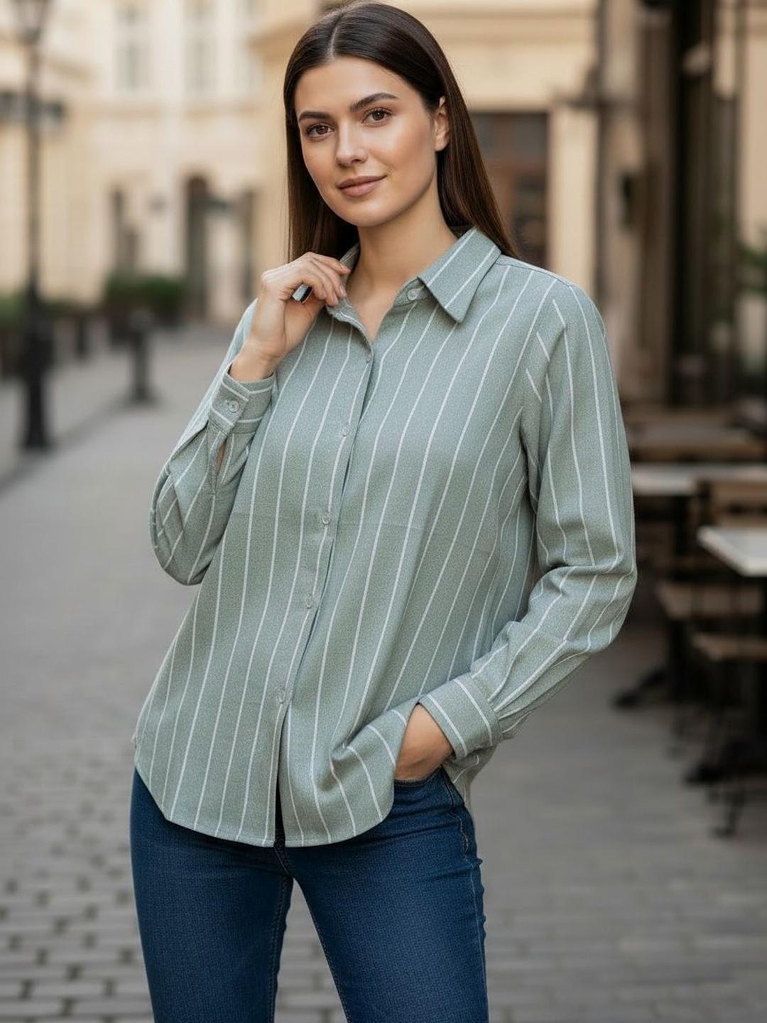 The Roadster Lifestyle Co Striped Cotton Spread Collar Shirts