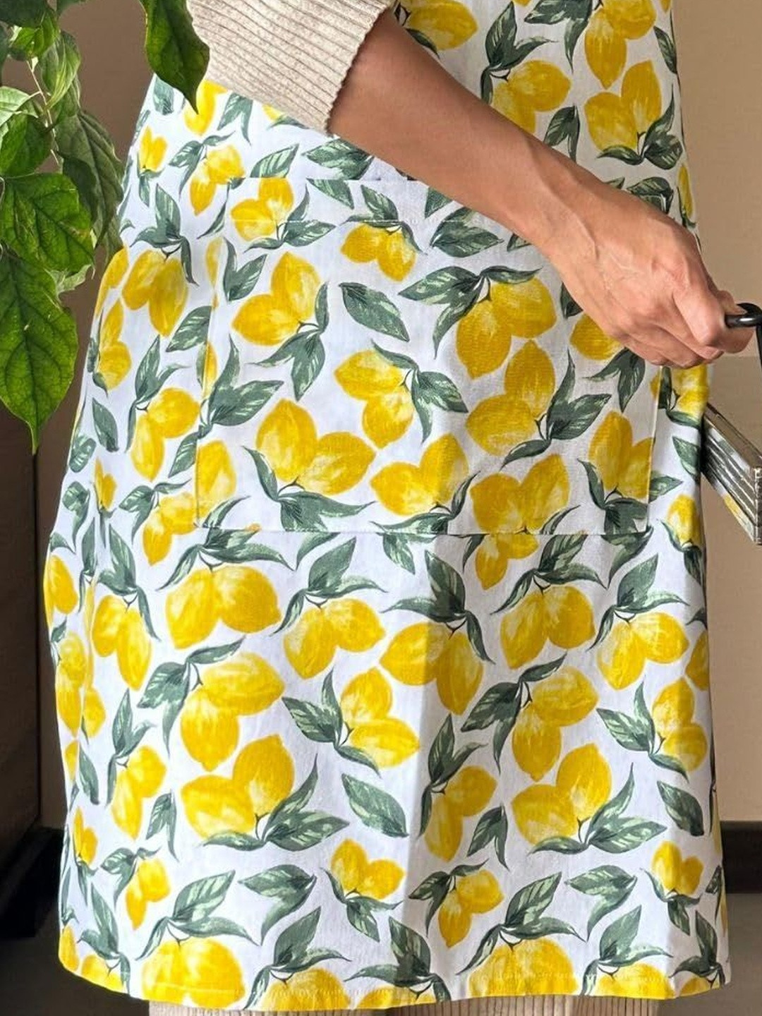 Oak & Lily Yellow Printed Cotton Aprons