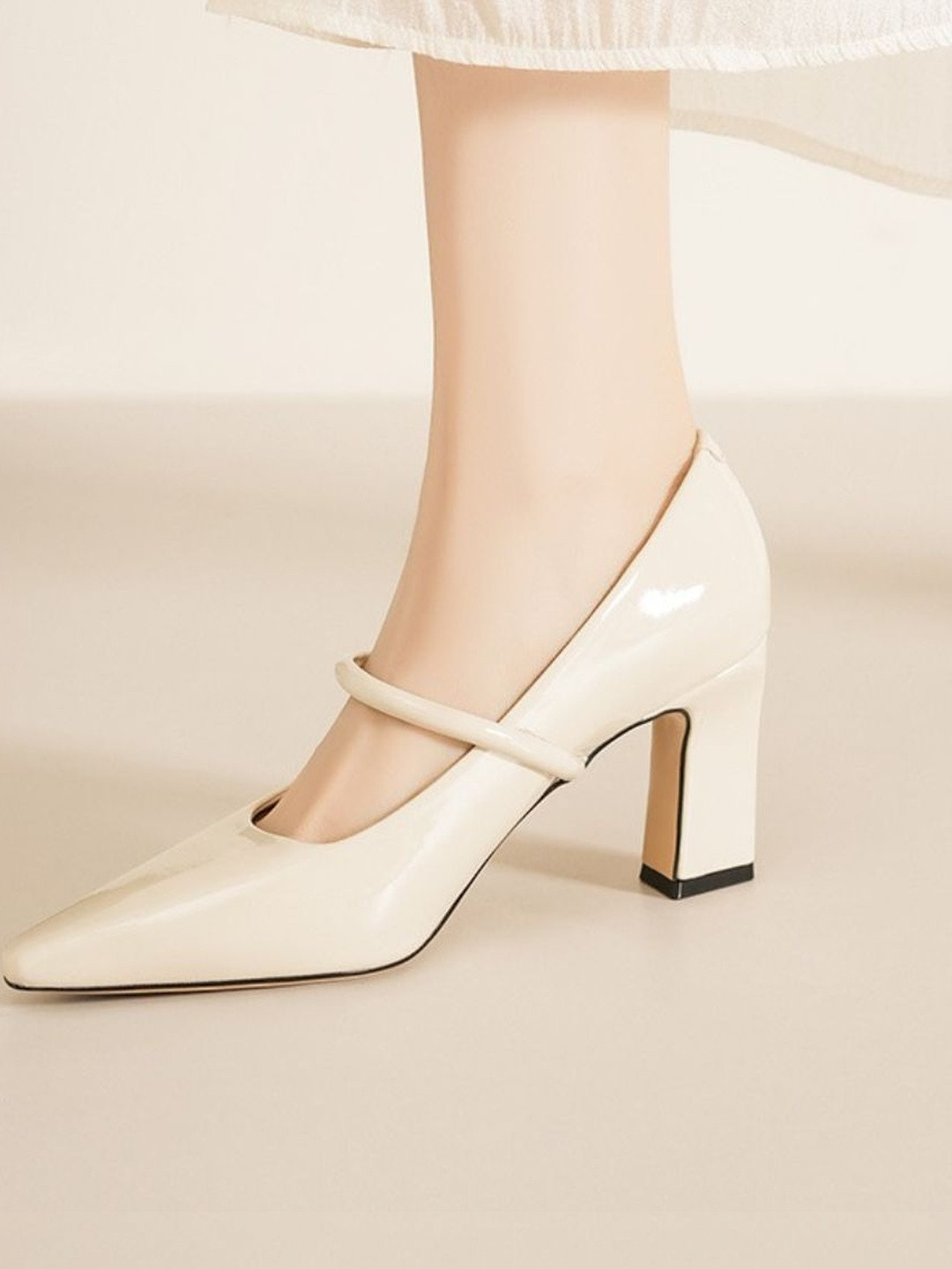 Ozzaro PU Work Block Pumps with Buckles