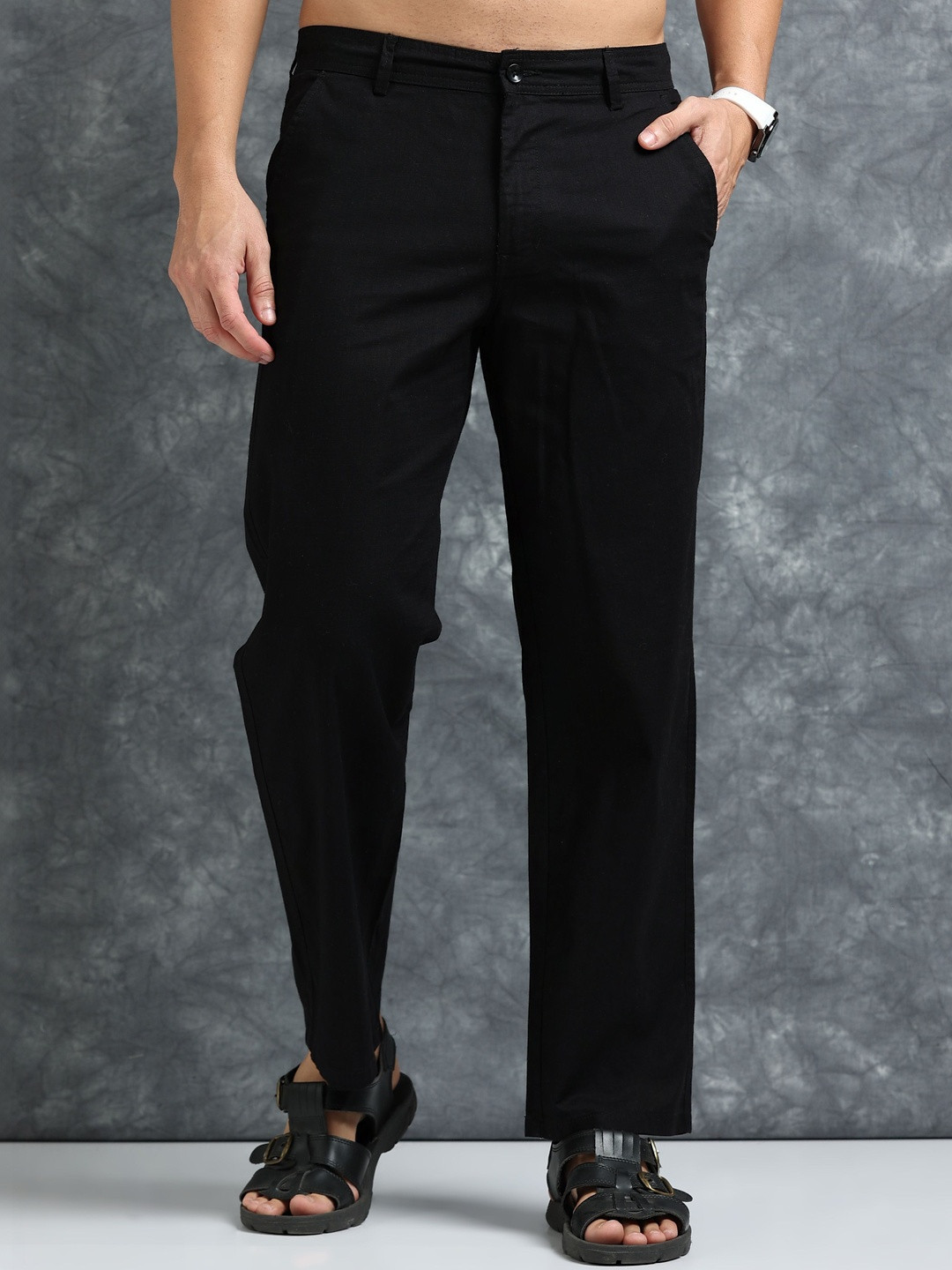 The Roadster Lifestyle Co Mid-Rise Regular Trousers