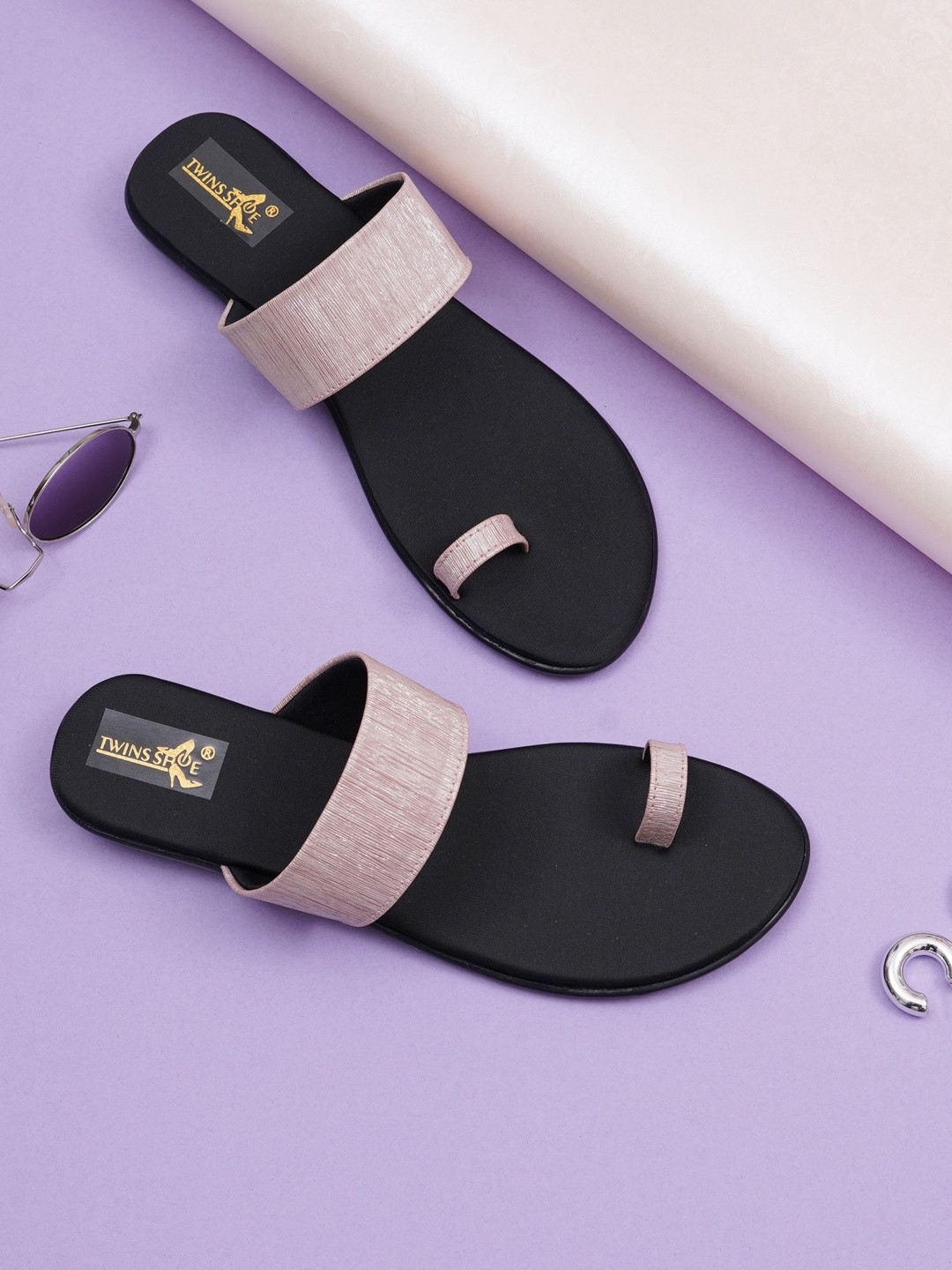 TWINSSHOE Women Open Toe Flats with Bows
