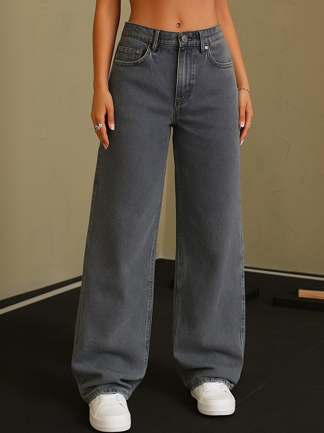 KASHIANXSTYLE Women Loose Boyfriend Fit High-Rise Stretchable Jeans
