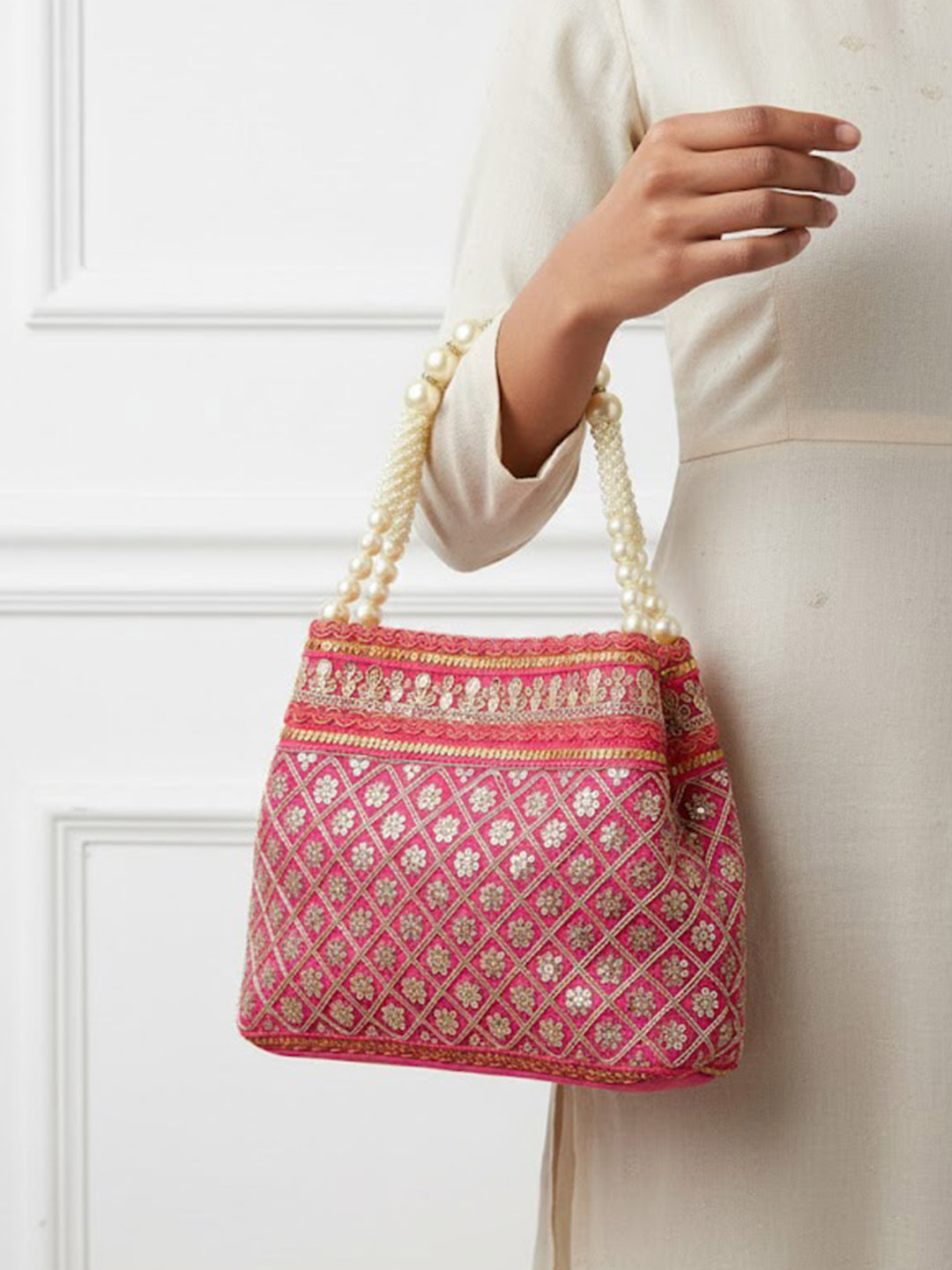 PANASH Embellished Handheld Bag