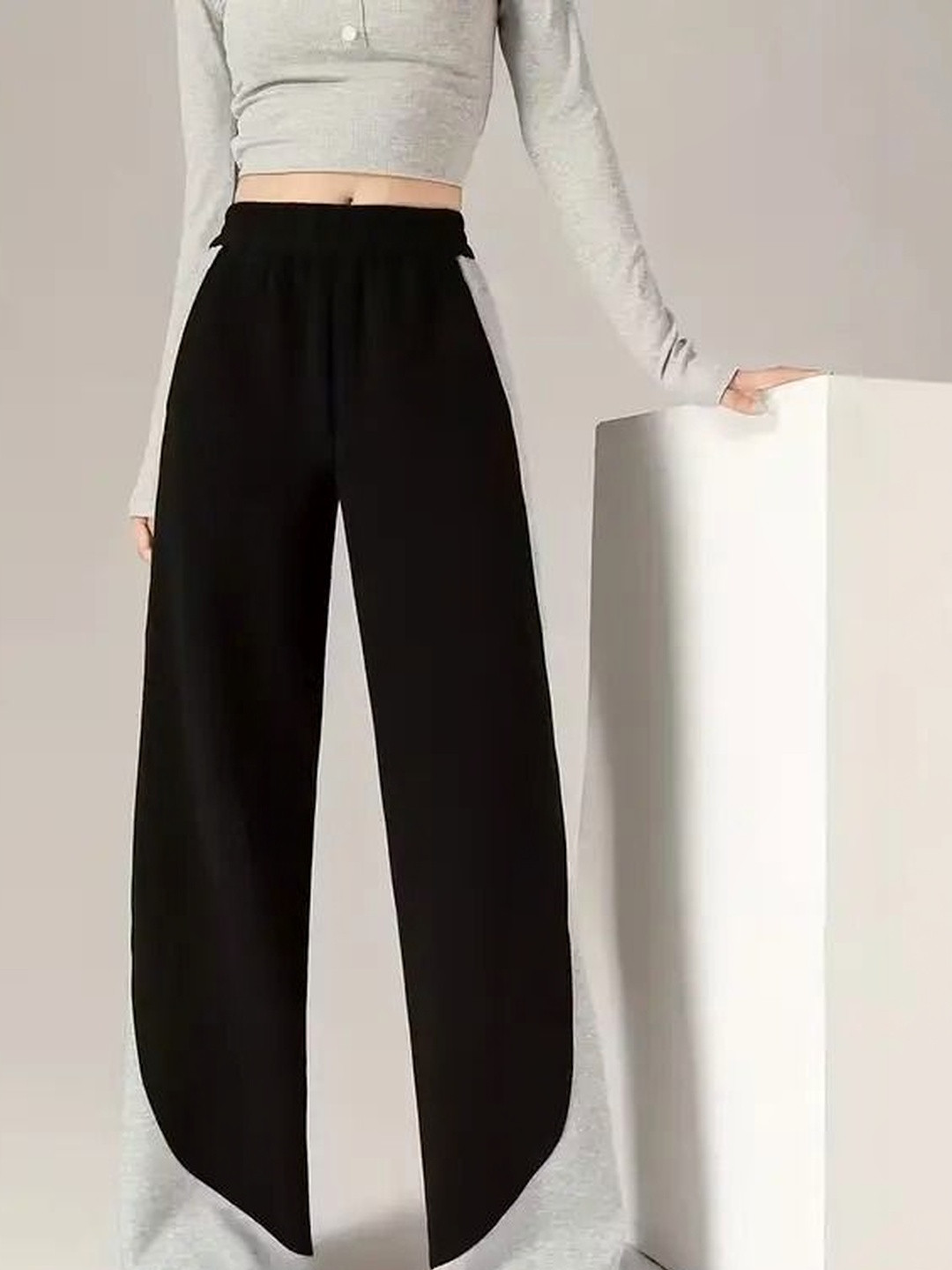 LEXREX Women Colourblocked High-Rise Trousers
