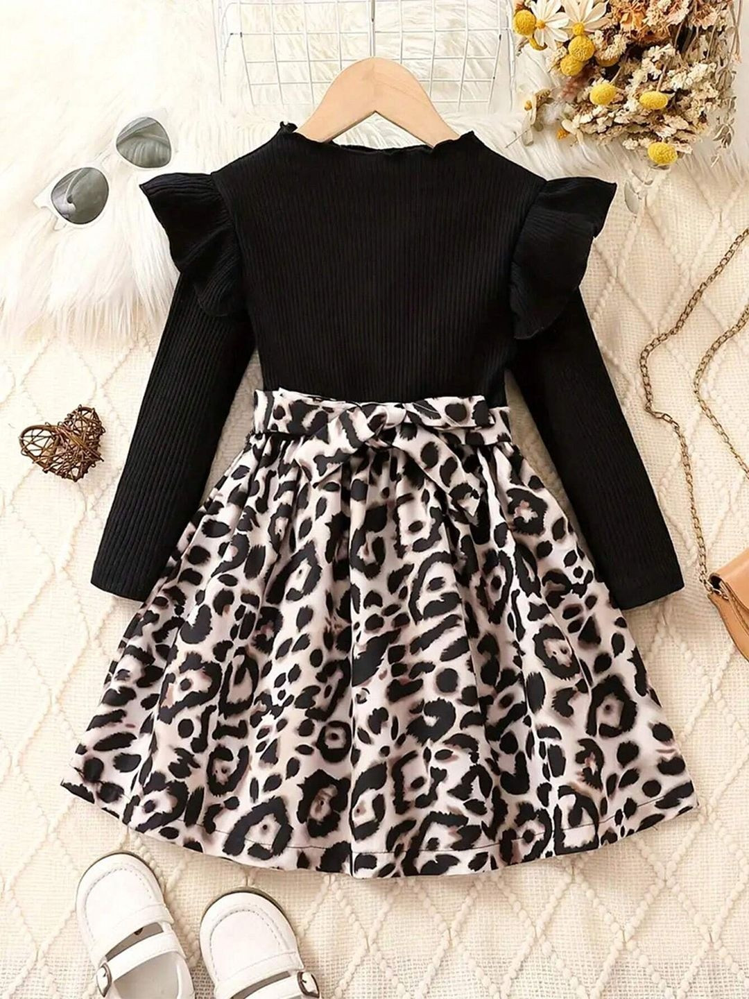 OMPAX Animal Fit & Flare Dress