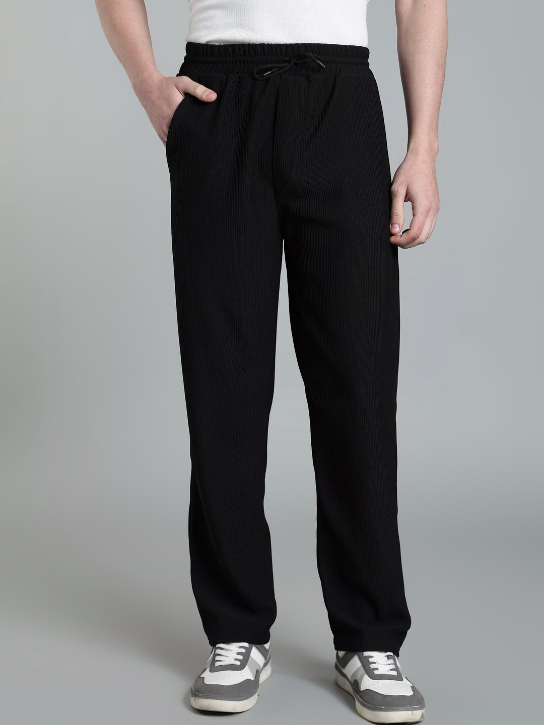 JAMES&GEORGE Men Cotton High-Rise Track Pants