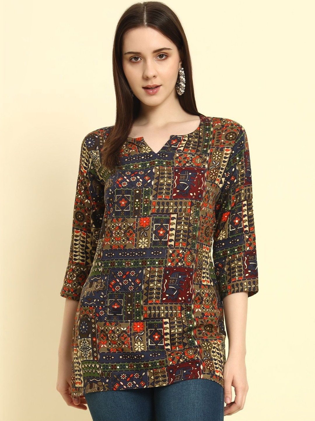 Zyla Women Ethnic Motifs Printed Sequinned Anarkali Kurta