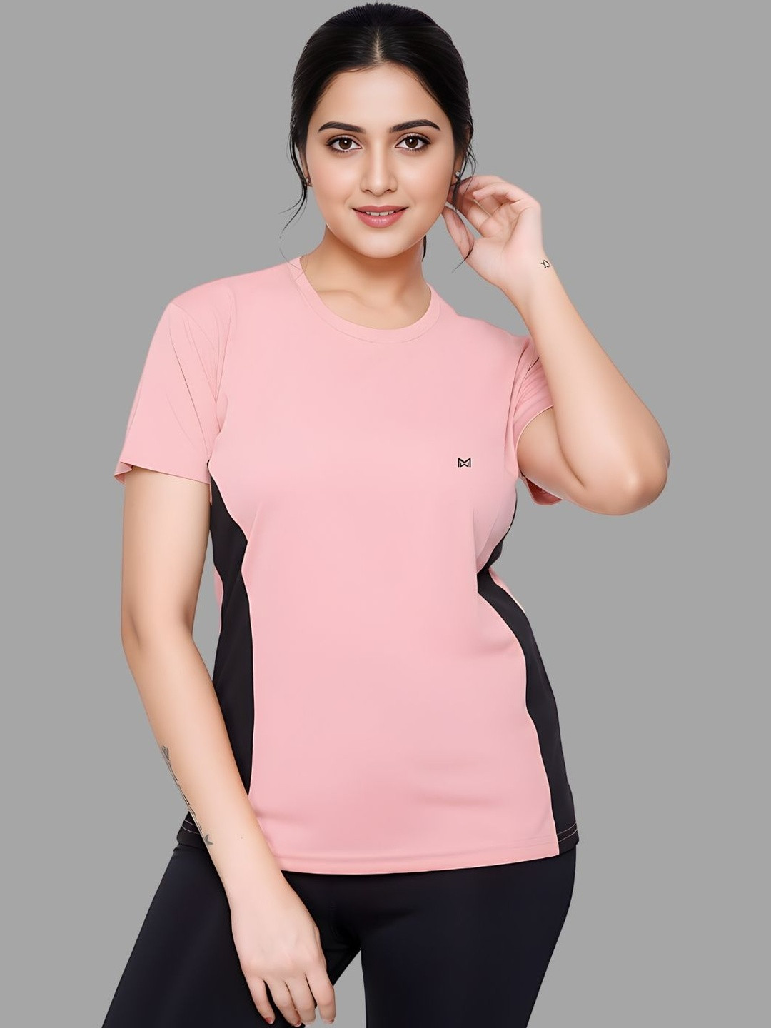 White Moon Women Colourblocked T-shirt