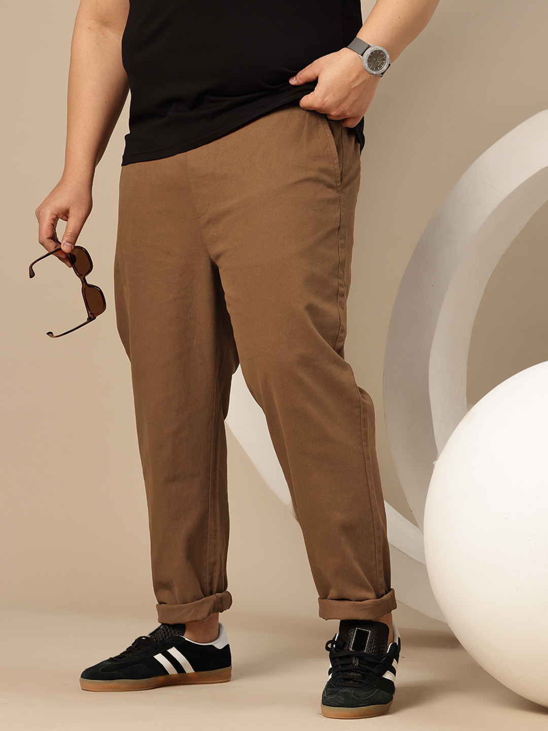 Sztori Men Plus Size Pure Cotton Trousers
