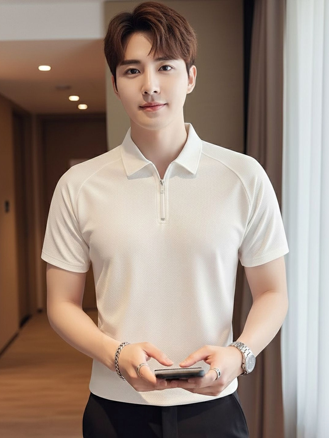 madfrog Men Polo Collar T-shirt