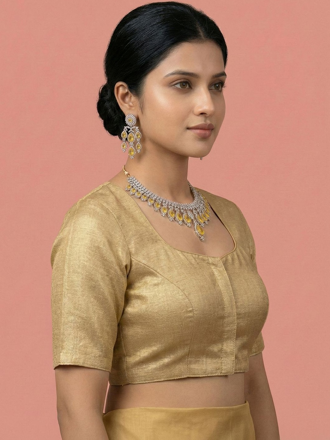 Niraha Silk Blend Solid Saree Blouse