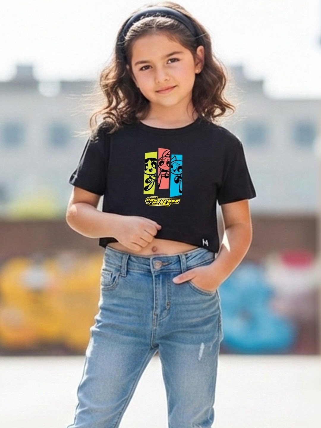 YK X Minute Mirth PowerPuff Girls Printed Cotton Tops