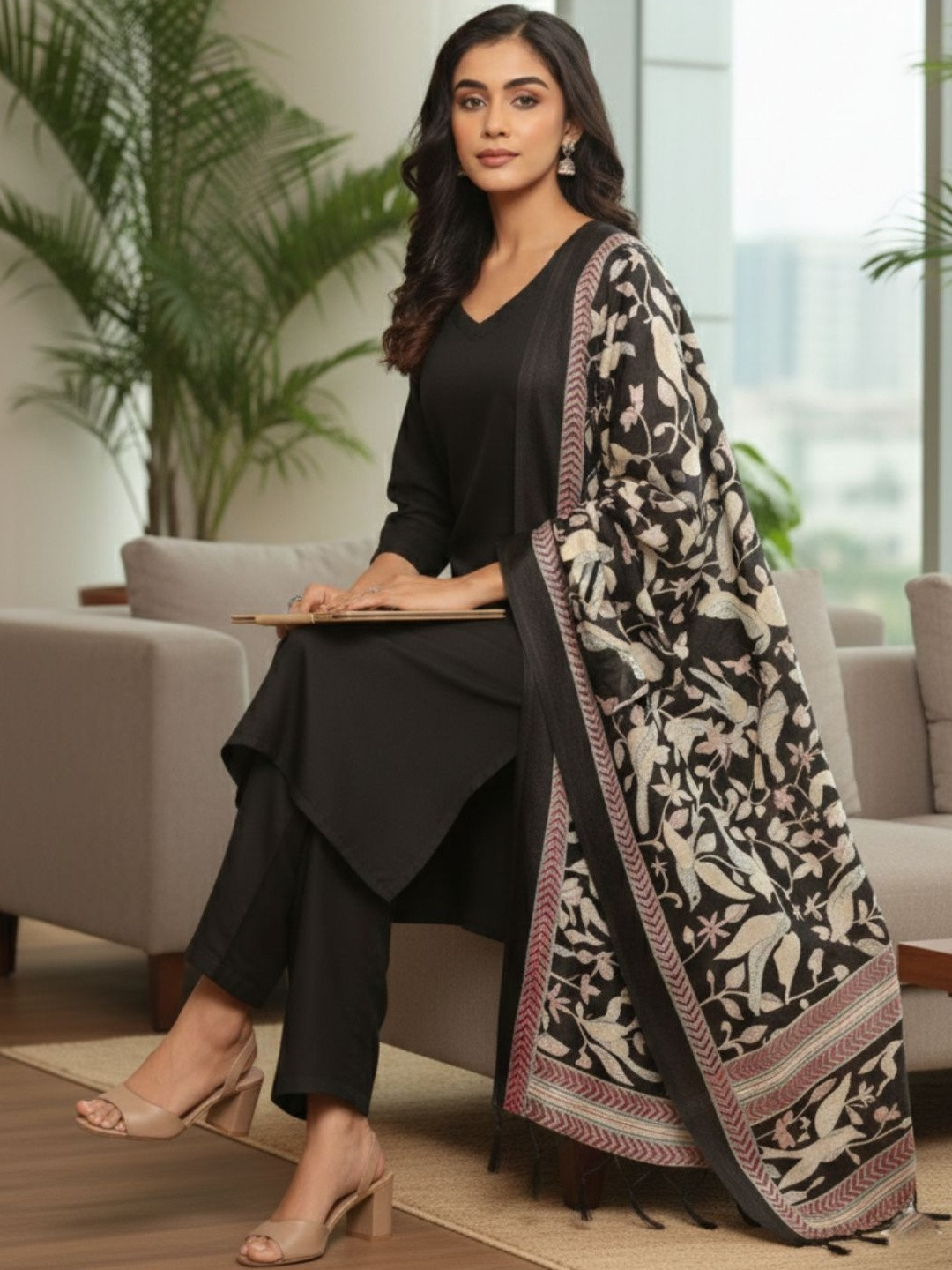 Varanga Women Ethnic Motifs Regular Kurta with Trousers & With Dupatta