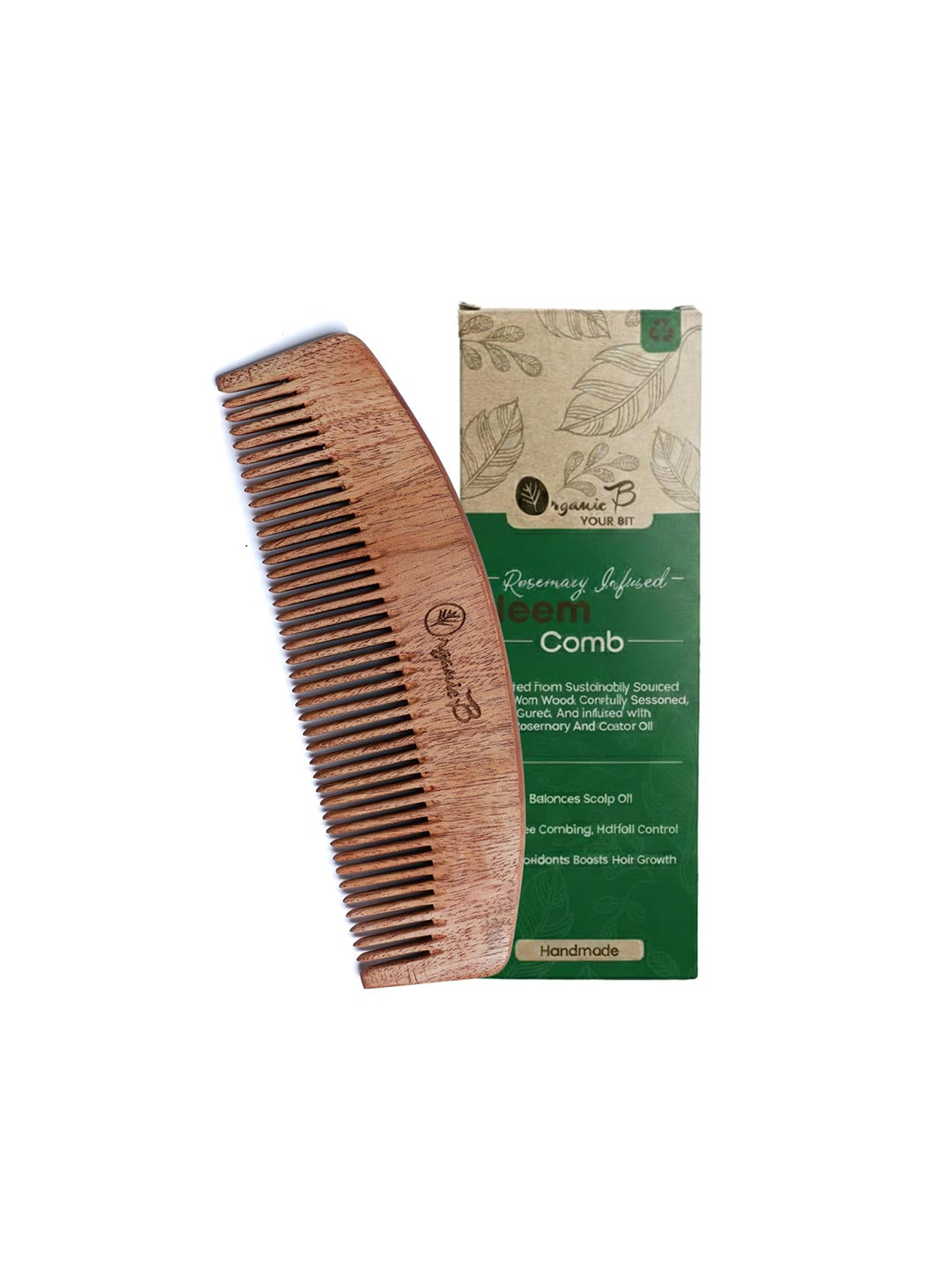 Organic B Moonlight Neem Wood Comb Infused With Rosemary