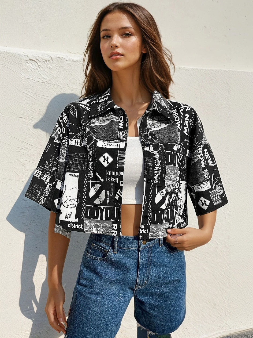 MULVARI Women Printed Casual Shirt