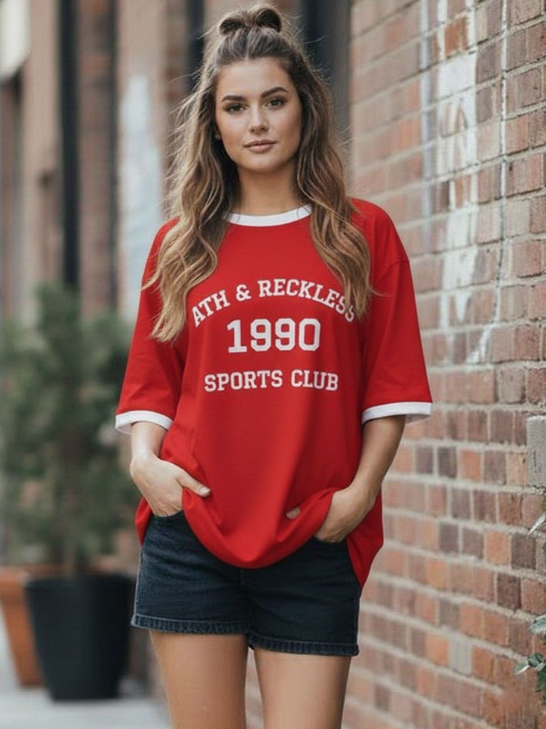 TQH Women Typography Printed T-shirt