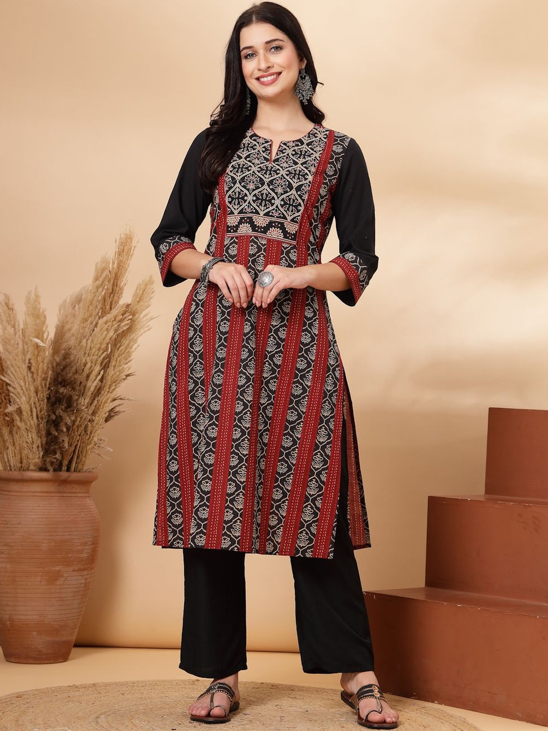 Nayam By Lakshita Women Ethnic Motifs Printed Regular Kurta with Palazzos