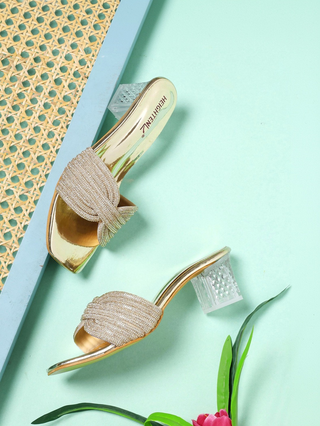 HEIGHTEN Embellished Party Block Mules