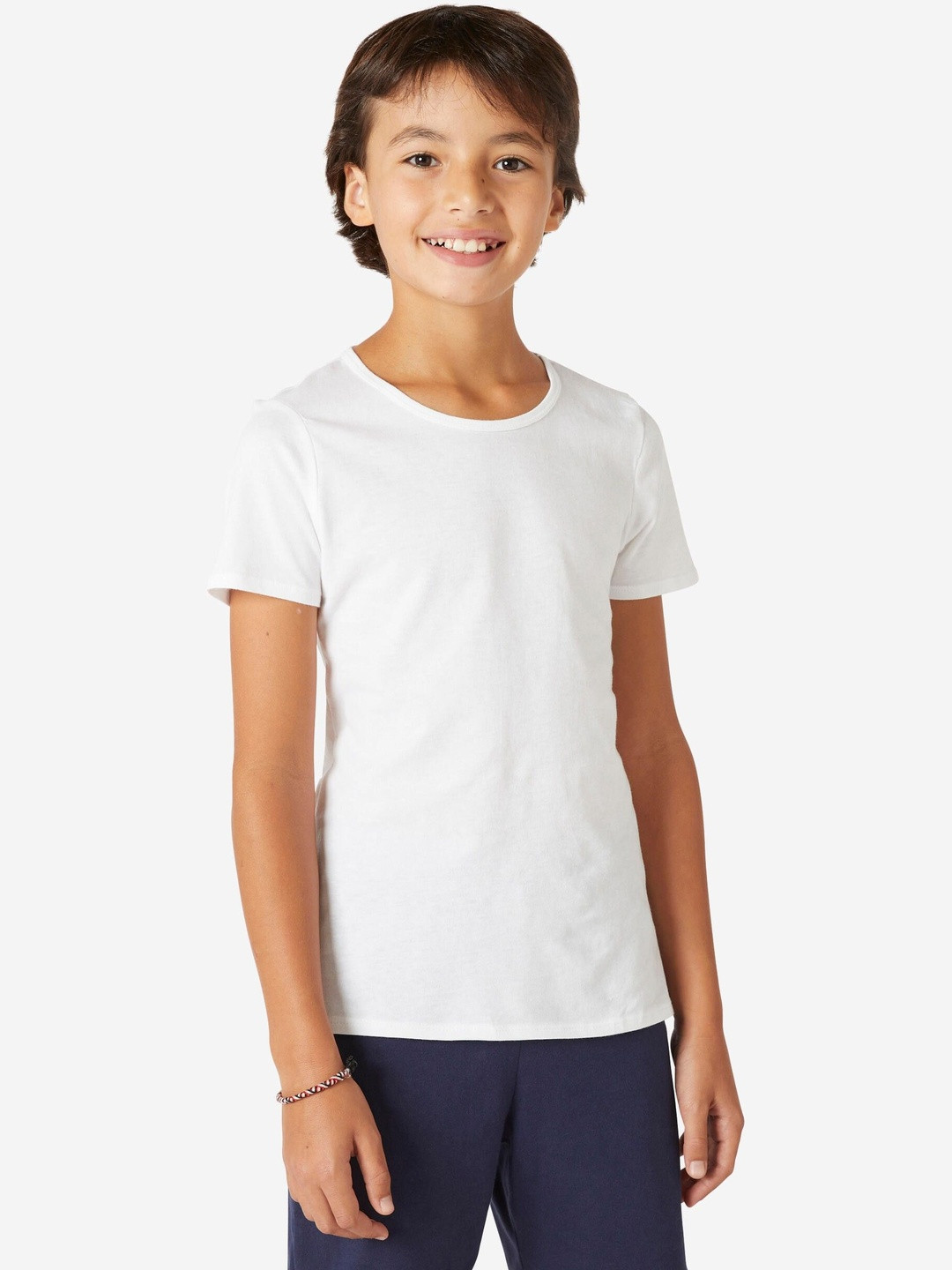 Decathlon Domyos - Kids White Stretchable T-Shirt