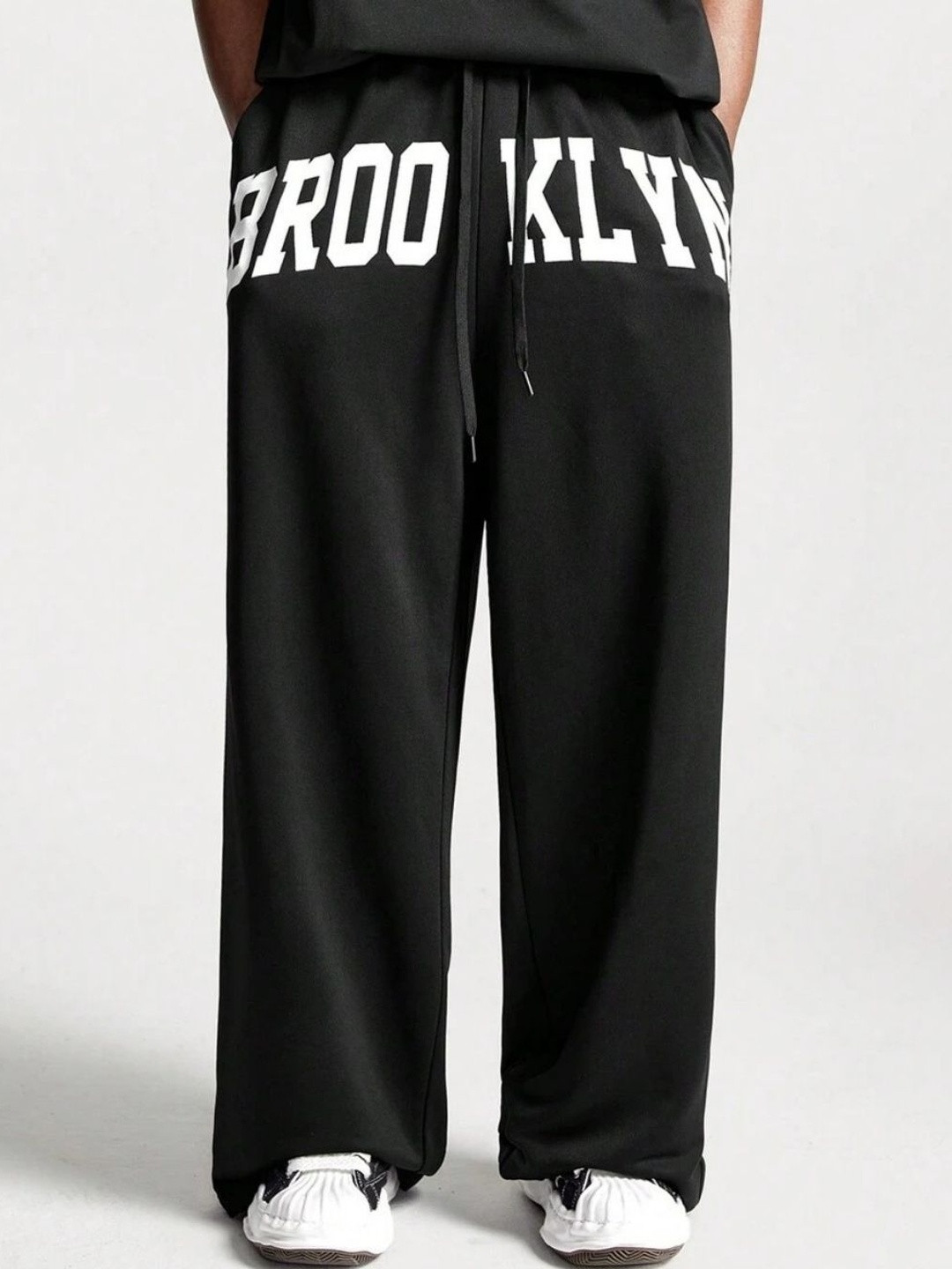 Dopestar Men Typography Relaxed Wide Leg Trousers