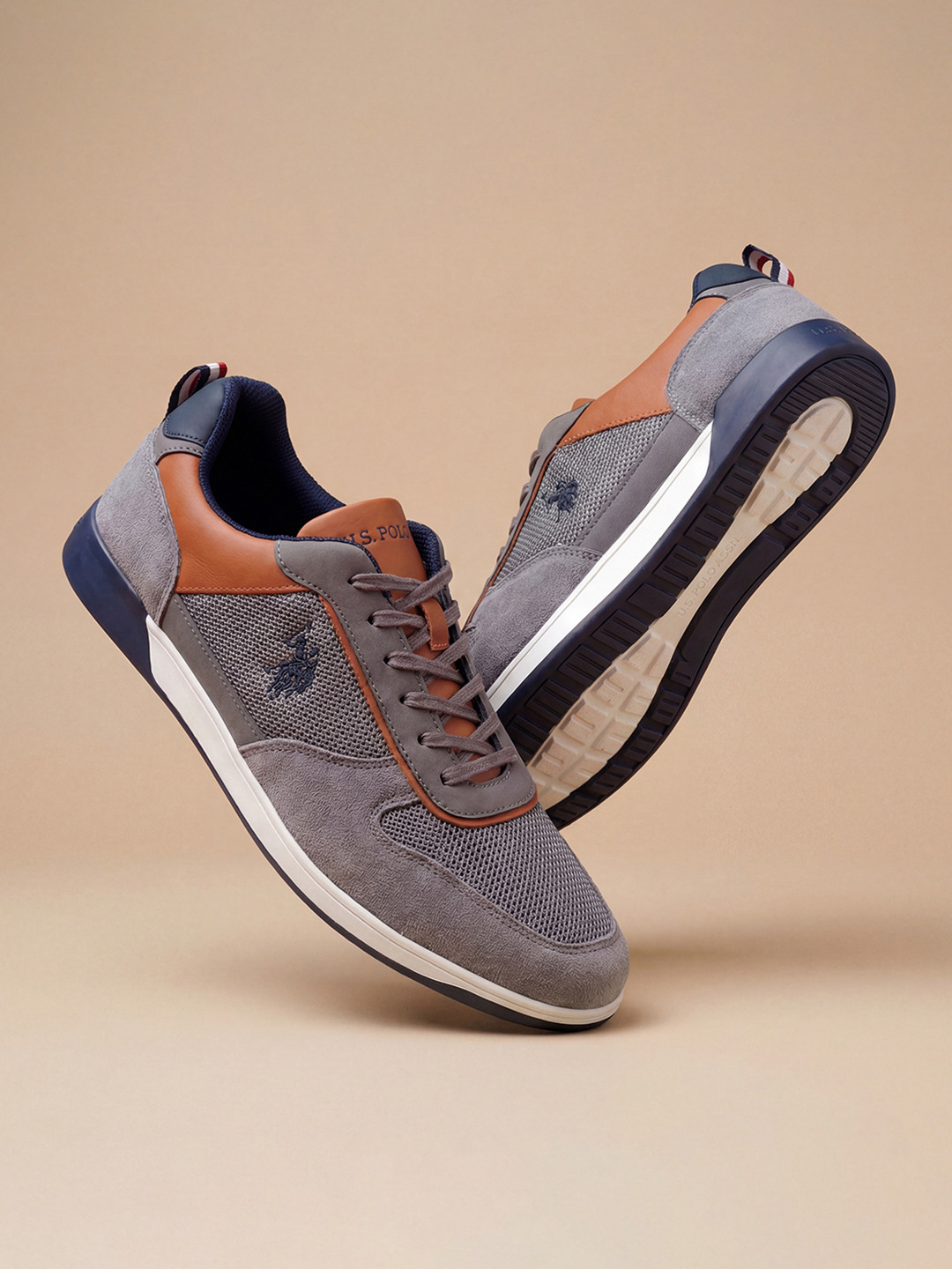 U.S. Polo Assn. Men Ignacio Colourblocked Suede Sneakers