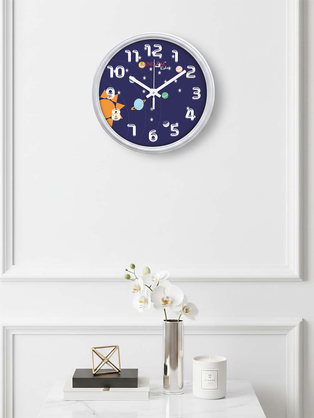 RANDOM Blue Round Printed 30.4 cm Analogue Wall Clock