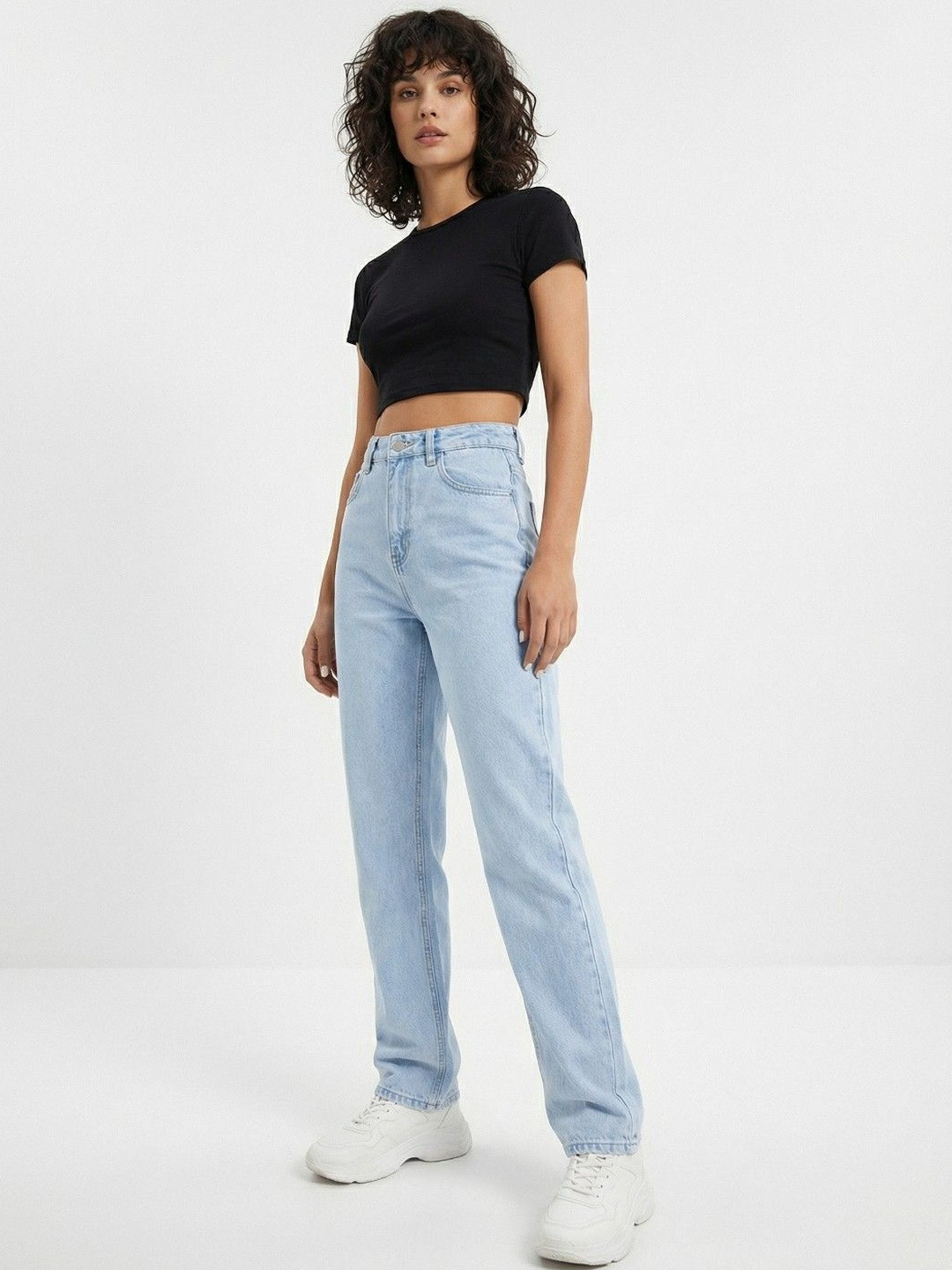 glitchez Women Classic Mid-Rise Light Fade Stretchable Jeans