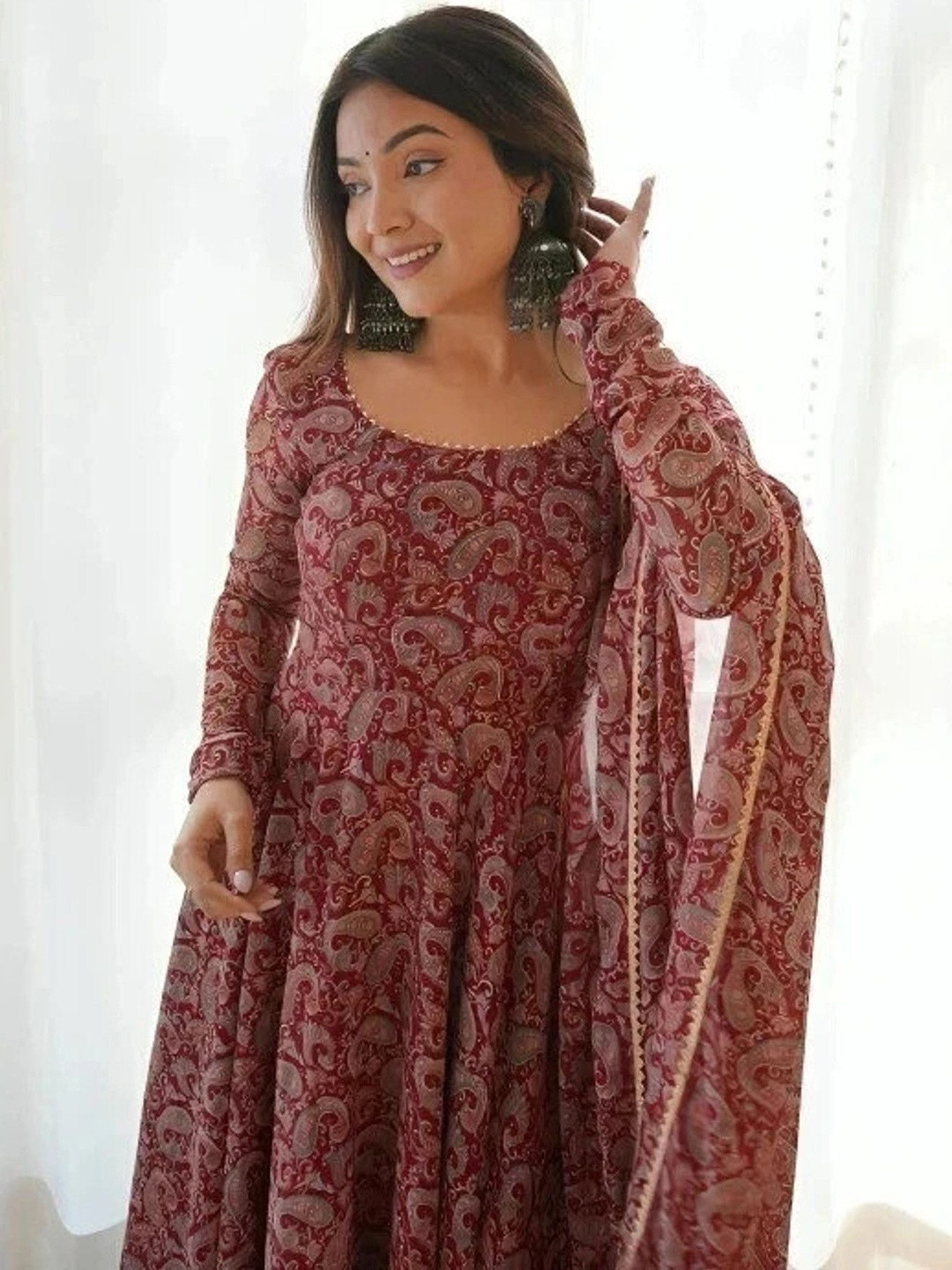 Raiyani Enterprise Women Printed Crepe Anarkali Kurta