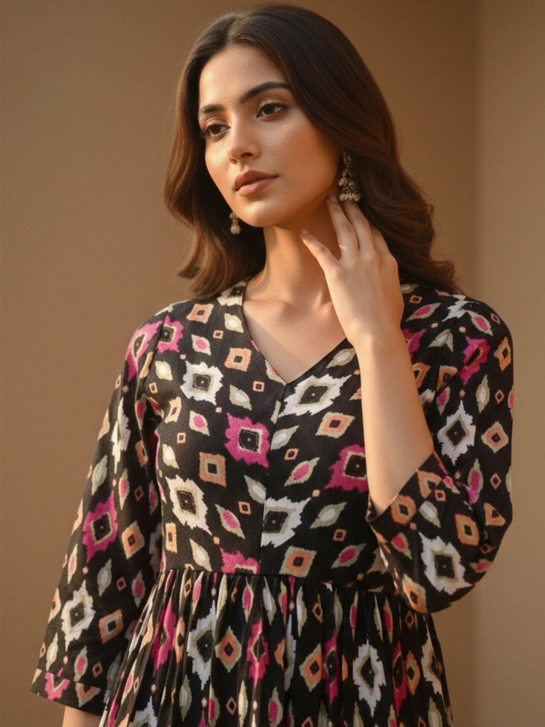 OZIA Bohemian Printed Tunic with Palazzos