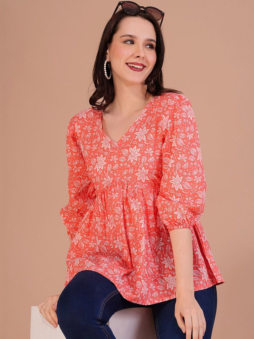 Navyankaa Floral Print Top