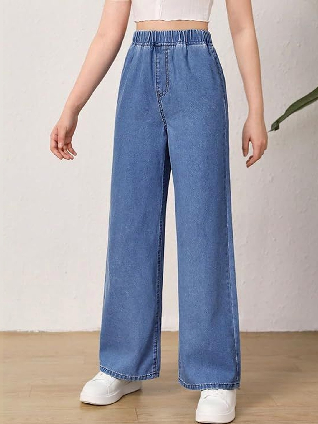 ADBUCKS Girls Flared High-Rise Stretchable Jeans