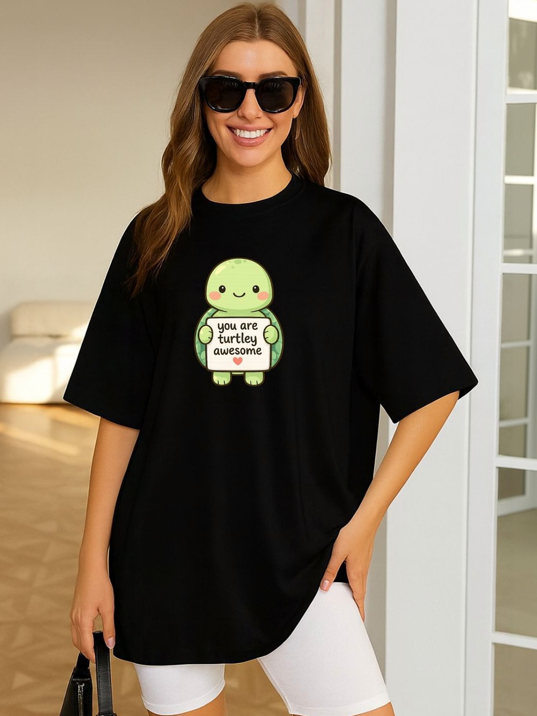 SZN Women Printed Drop-Shoulder Sleeves T-shirt