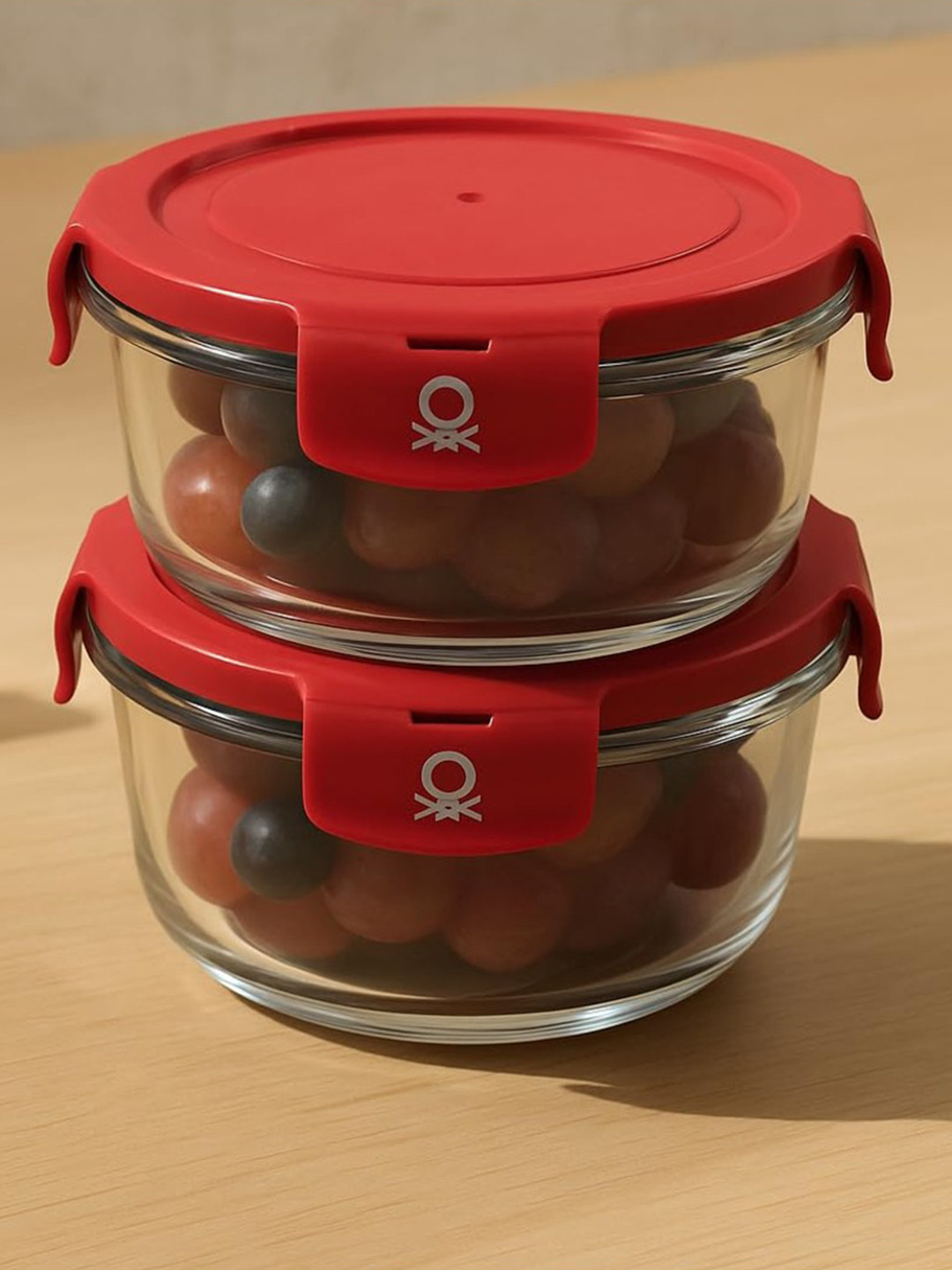 United Colors of Benetton Red 2025 Borosilicate Glass Air Tight Core Container