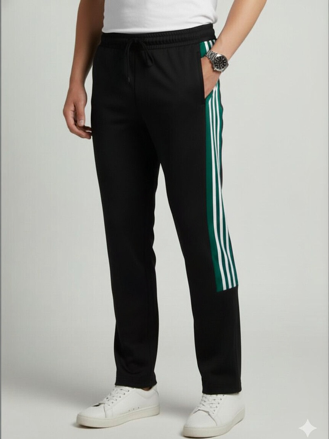JORKK Men Relaxed Fit Striped Dry Fit Training Track Pants