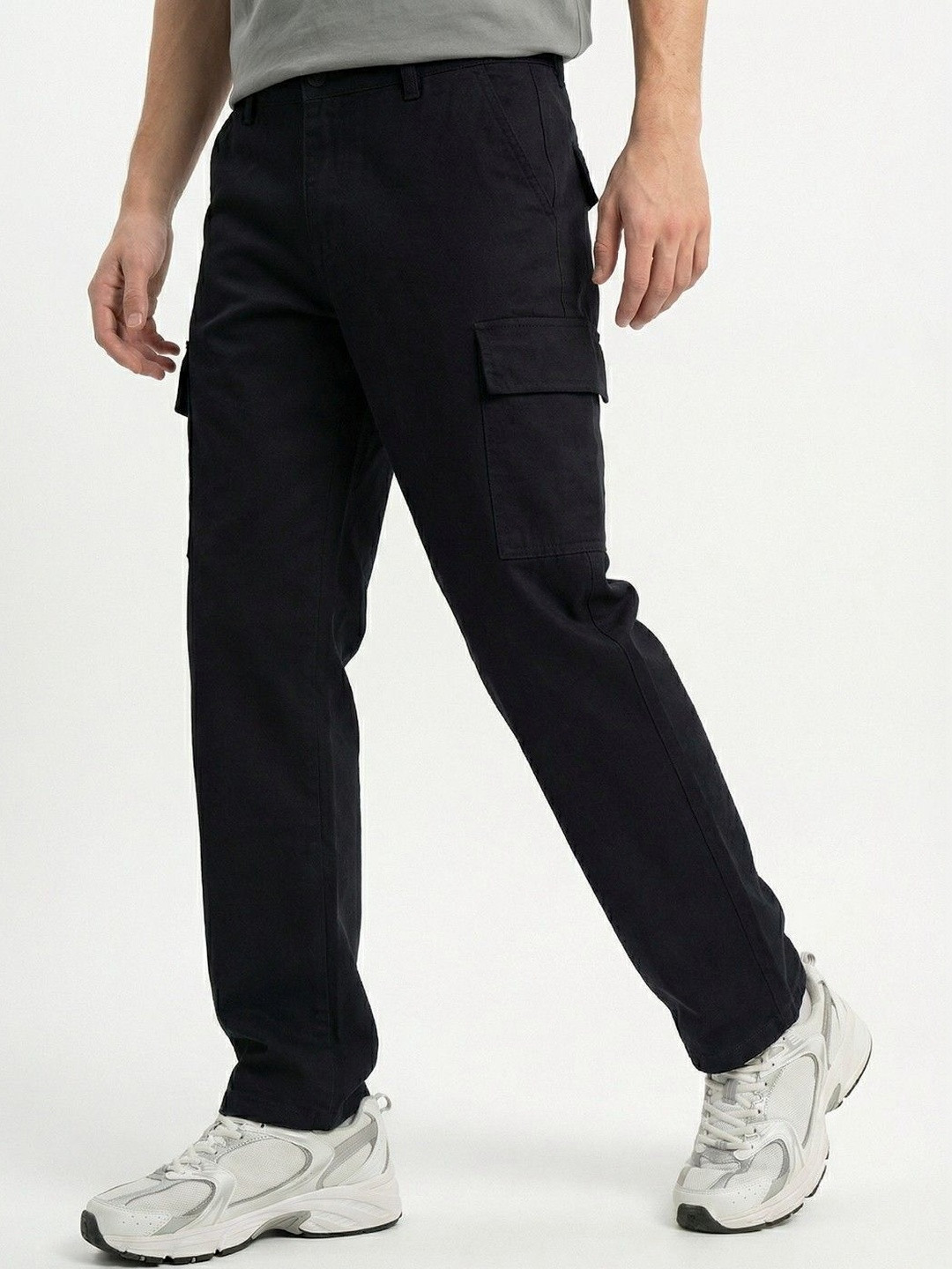 glitchez Men Classic Relaxed Fit Mid-Rise Stretchable Jeans