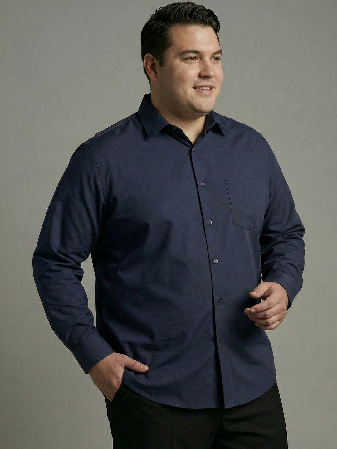 UNSTD Men Plus Size Cotton Casual Regular Fit Full Sleeve Shirt