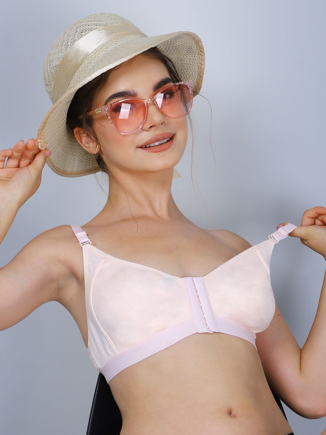 Thread Sutra Cotton Front-Closure Non-Padded Bra