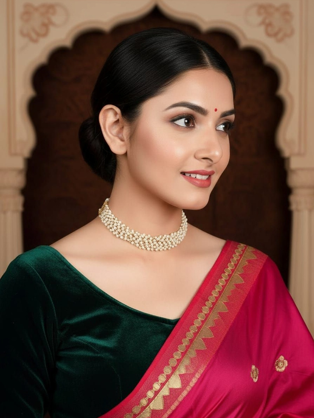 HANDMADE FOR HER Brass Gold-Plated Choker Necklace