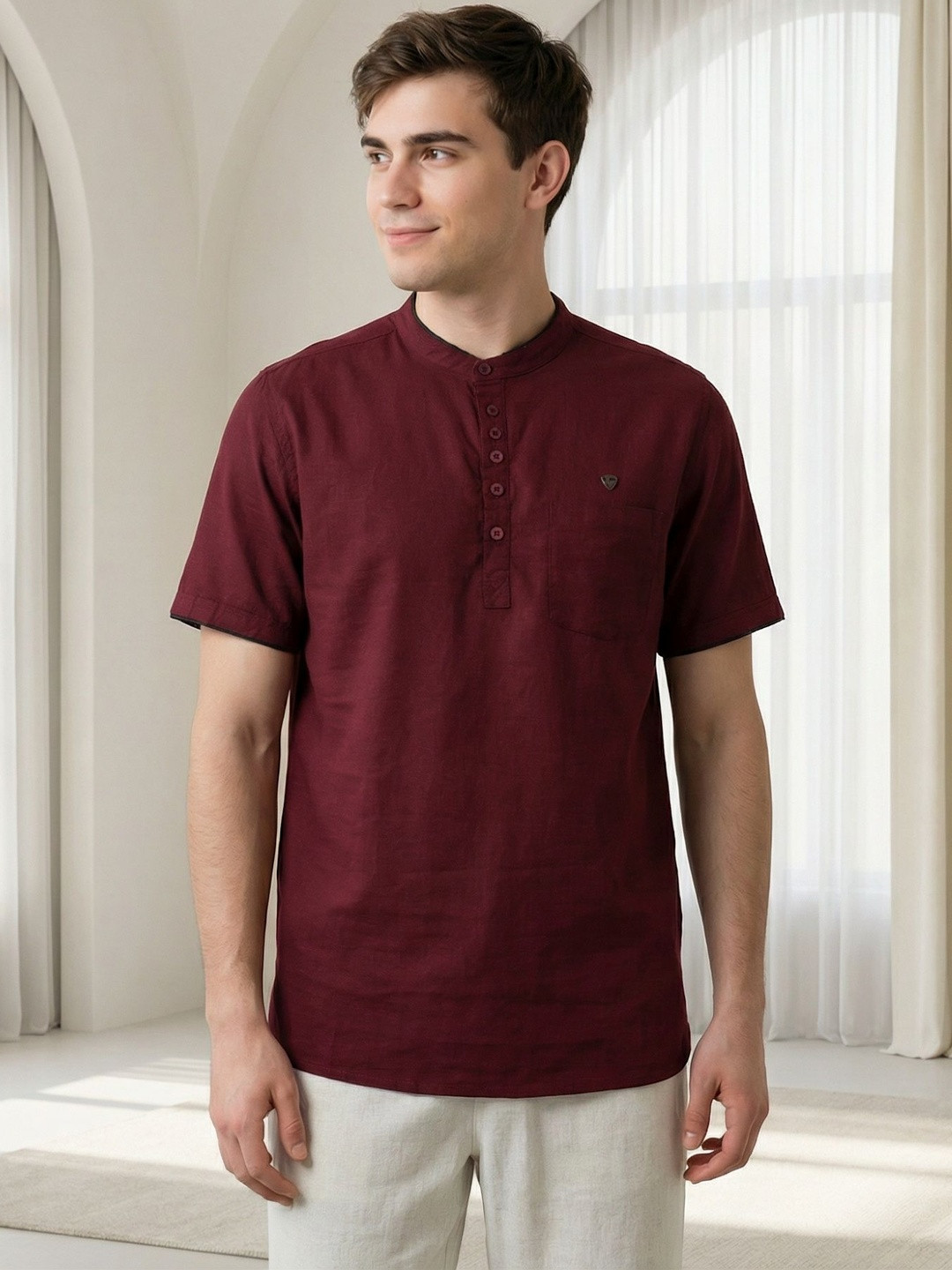 Kuons Avenue Men Thread Work Pastels Kurta