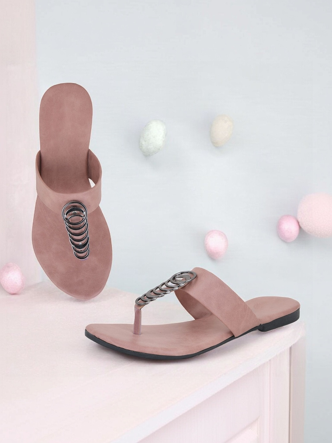 Kapani Fashion Women Printed Open Toe Flats