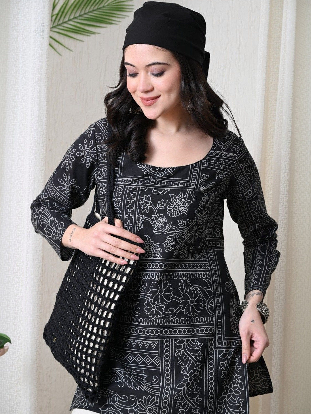 BKApparels Printed Pure Cotton Blend Kurti
