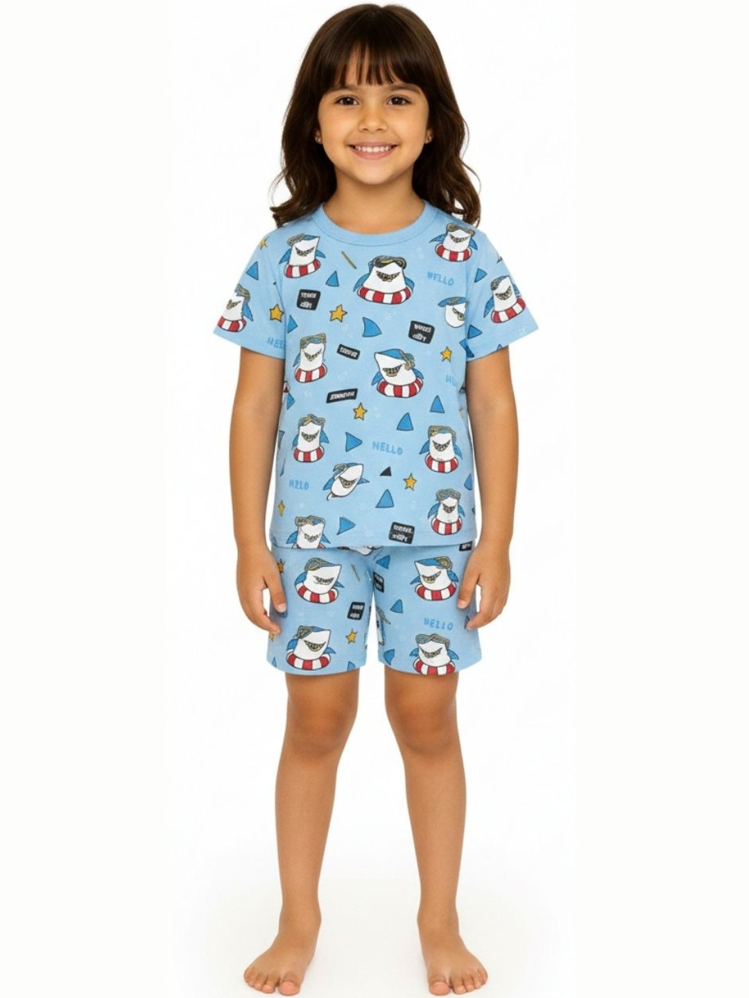 Tiny Hugs Girls Printed Night suit
