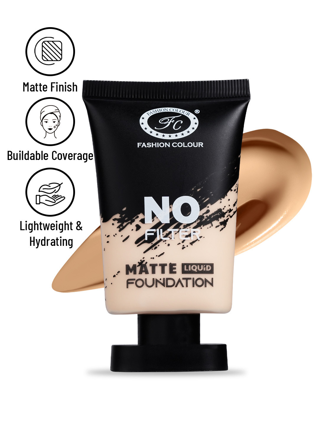 Fashion Colour No Filter Matte Liquid Foundation 40g - RoseIvory 02