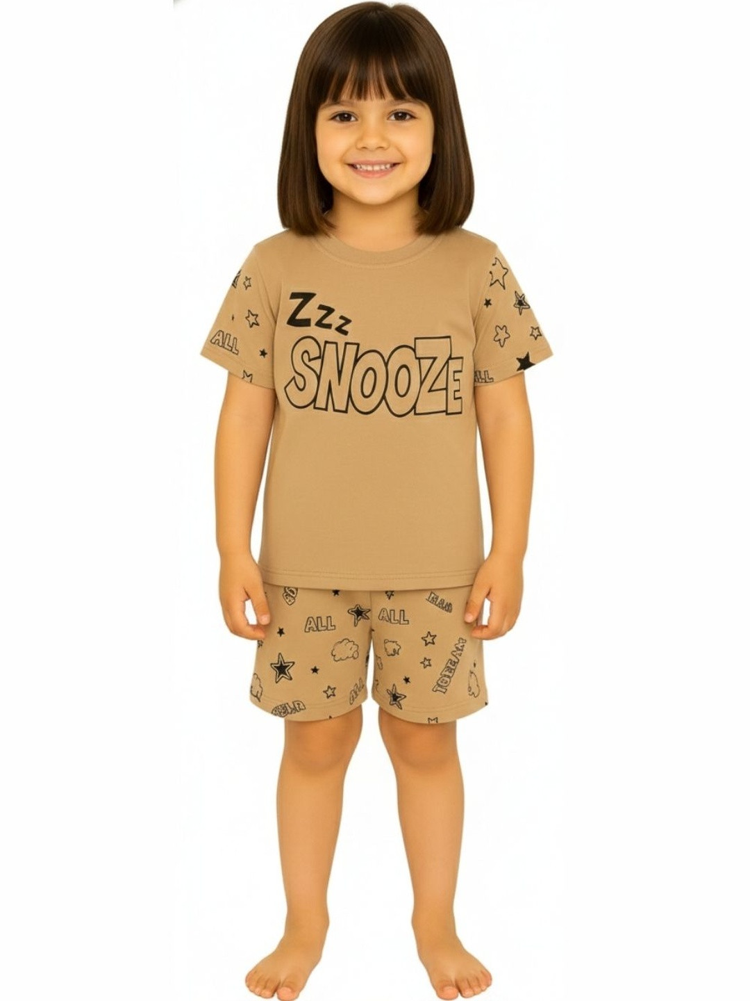Tiny Hugs Girls Printed Night suit