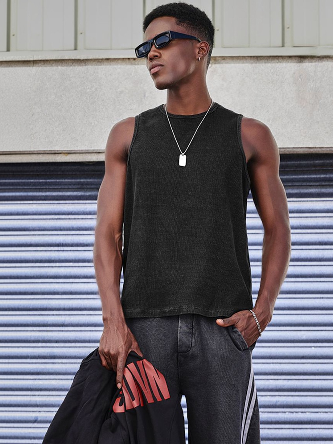 Snitch Cotton Round Neck Sleeveless T-shirt