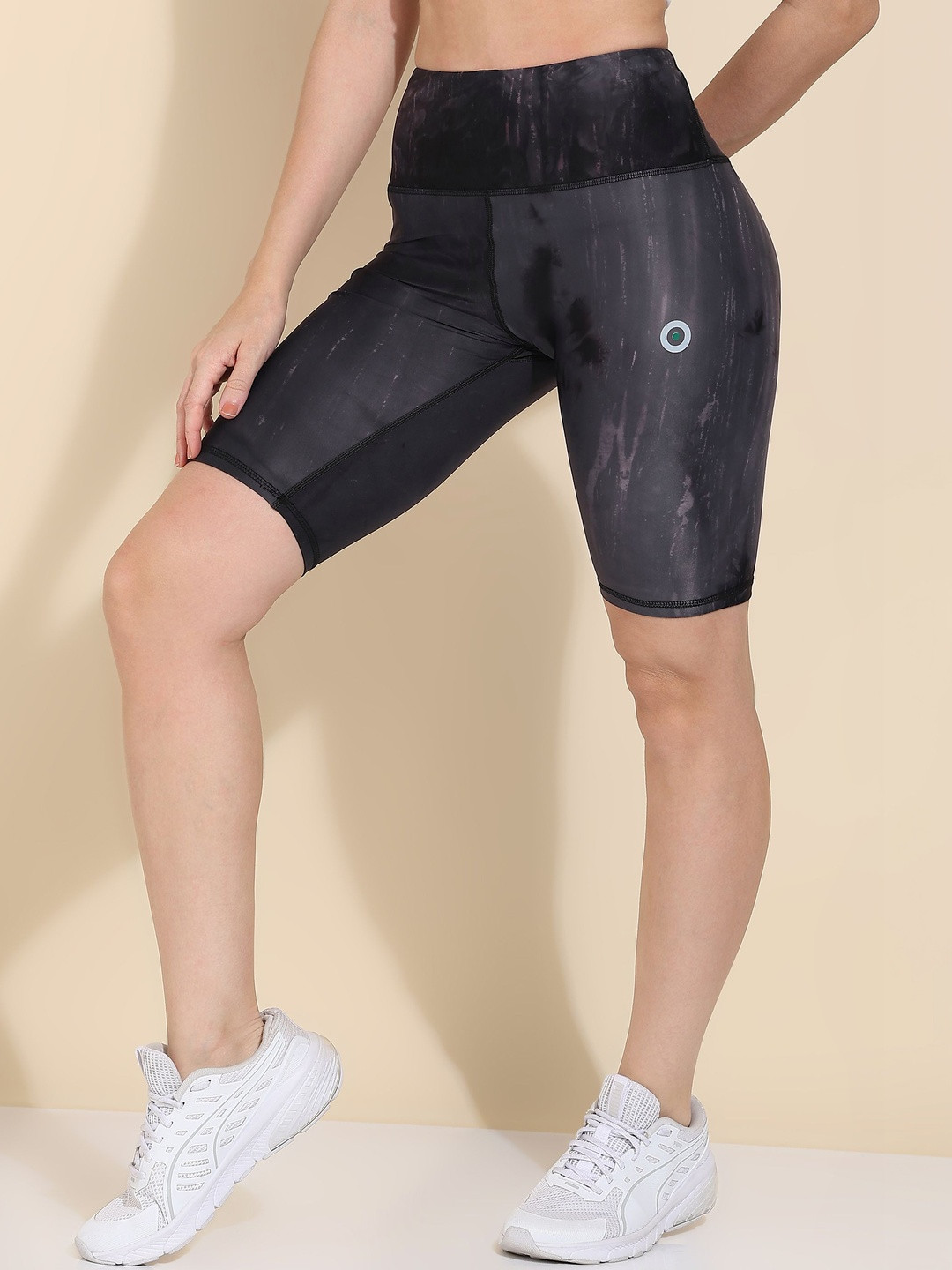Barbora Printed Training or Gym Above Knee Tights